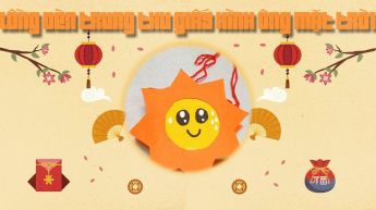 Lồng đèn trung thu giấy hình ông mặt trời