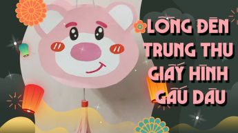 Lồng đèn trung thu giấy hình gấu dâu